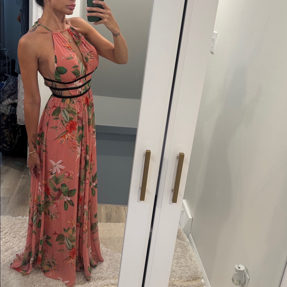Express Floral Halter flowy Maxi Dress size small- TALL LENGTH! Brand new NWOT!